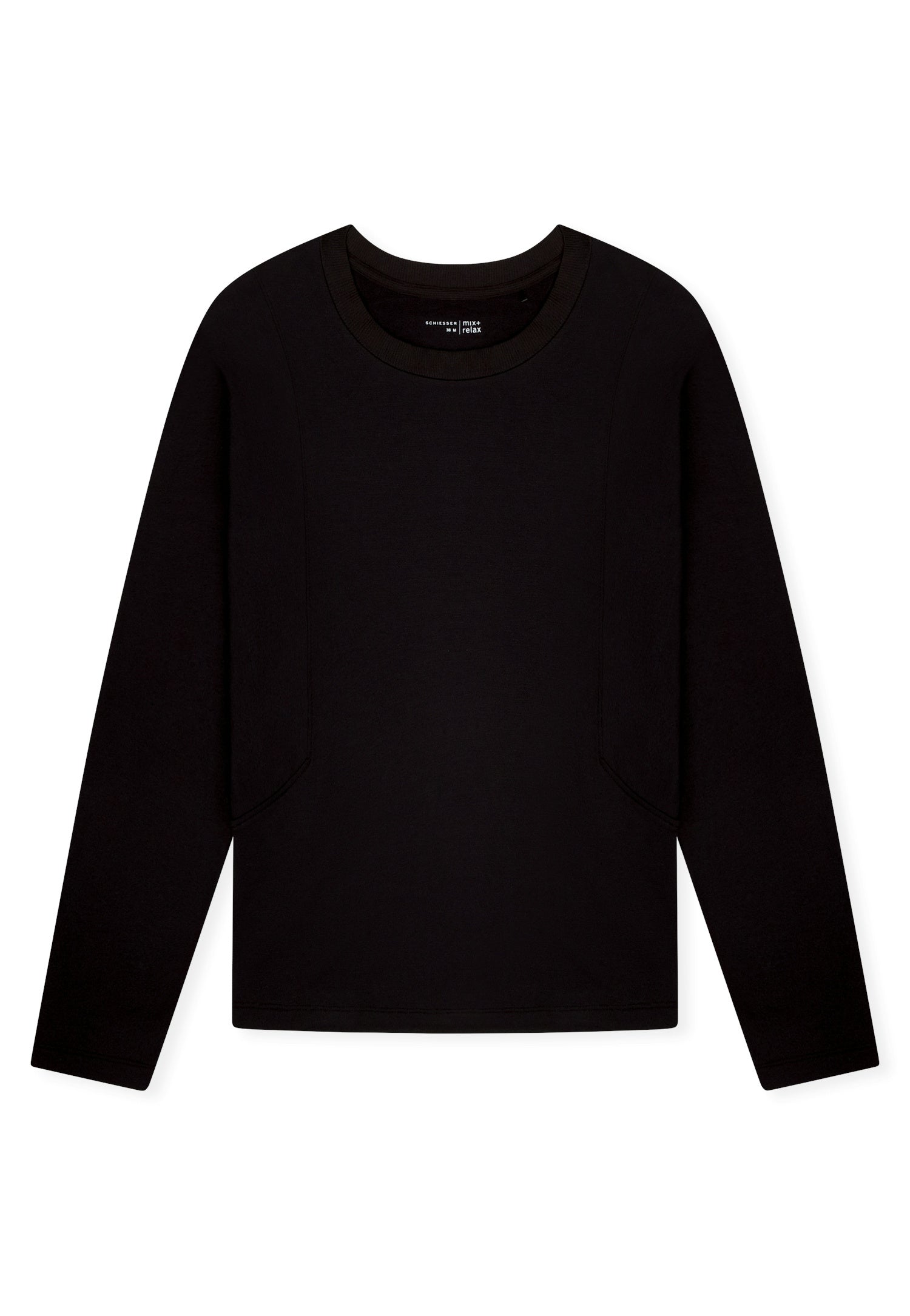 Langarmshirt aus Viskosemix - 000-schwarz - Schwarz