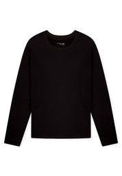 Langarmshirt aus Viskosemix - 000-schwarz - Schwarz