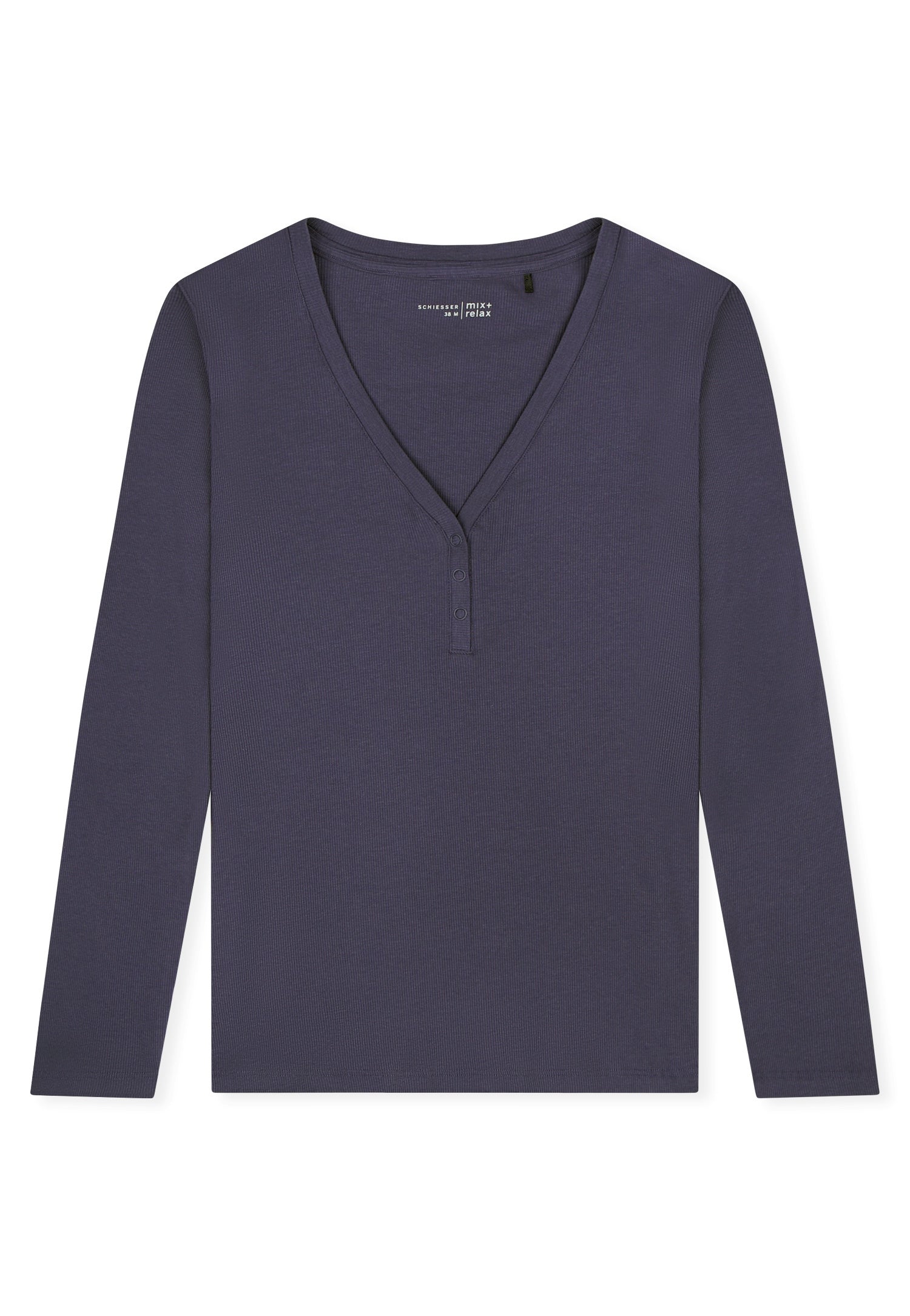 Schlafshirt aus Baumwollmix - 824-indigo - Blau
