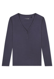 Schlafshirt aus Baumwollmix - 824-indigo - Blau