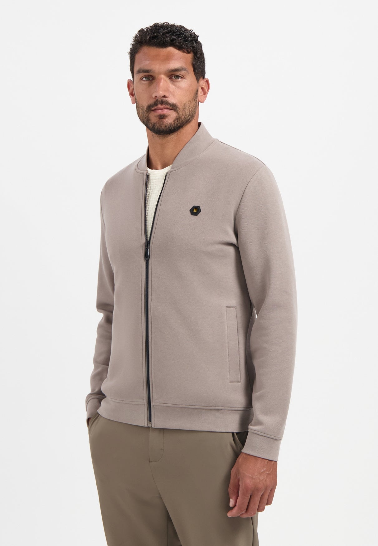 Sweatshirtjacke - 018-Clay - Beige
