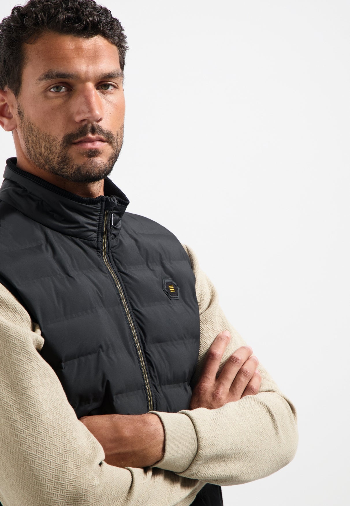 Steppweste mit Stehkragen - 020-Black - Schwarz