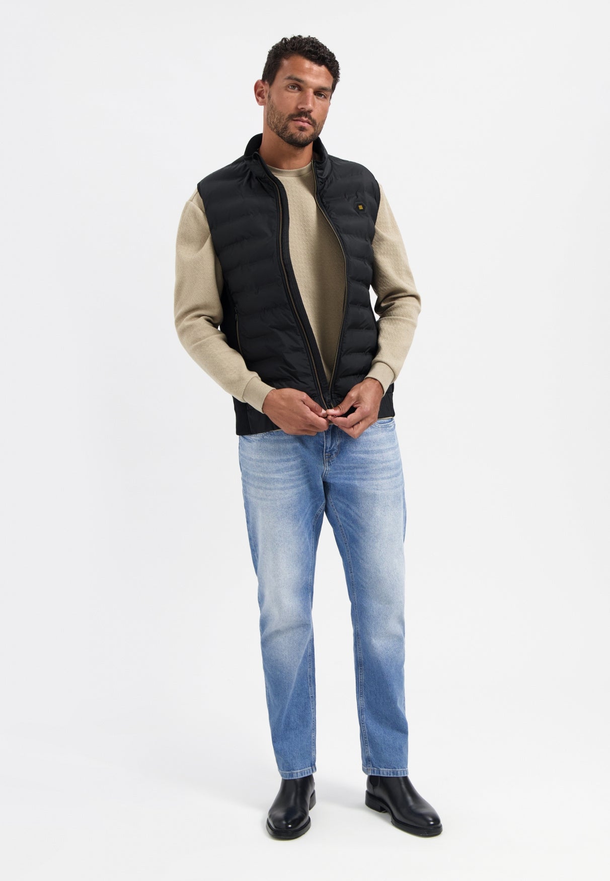 Steppweste mit Stehkragen - 020-Black - Schwarz