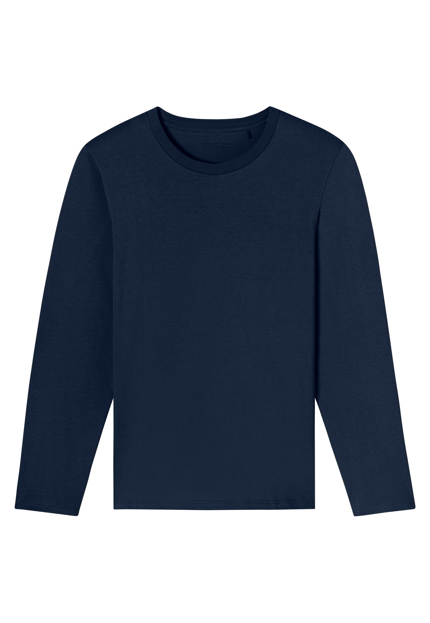 Langarmshirt aus Baumwolle - 803-dunkelblau - Blau