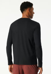 Langarmshirt aus Baumwolle - 000-schwarz - Schwarz