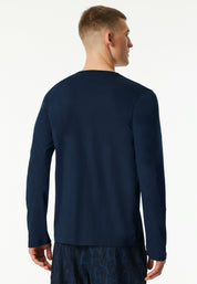 Langarmshirt aus Baumwolle - 803-dunkelblau - Blau
