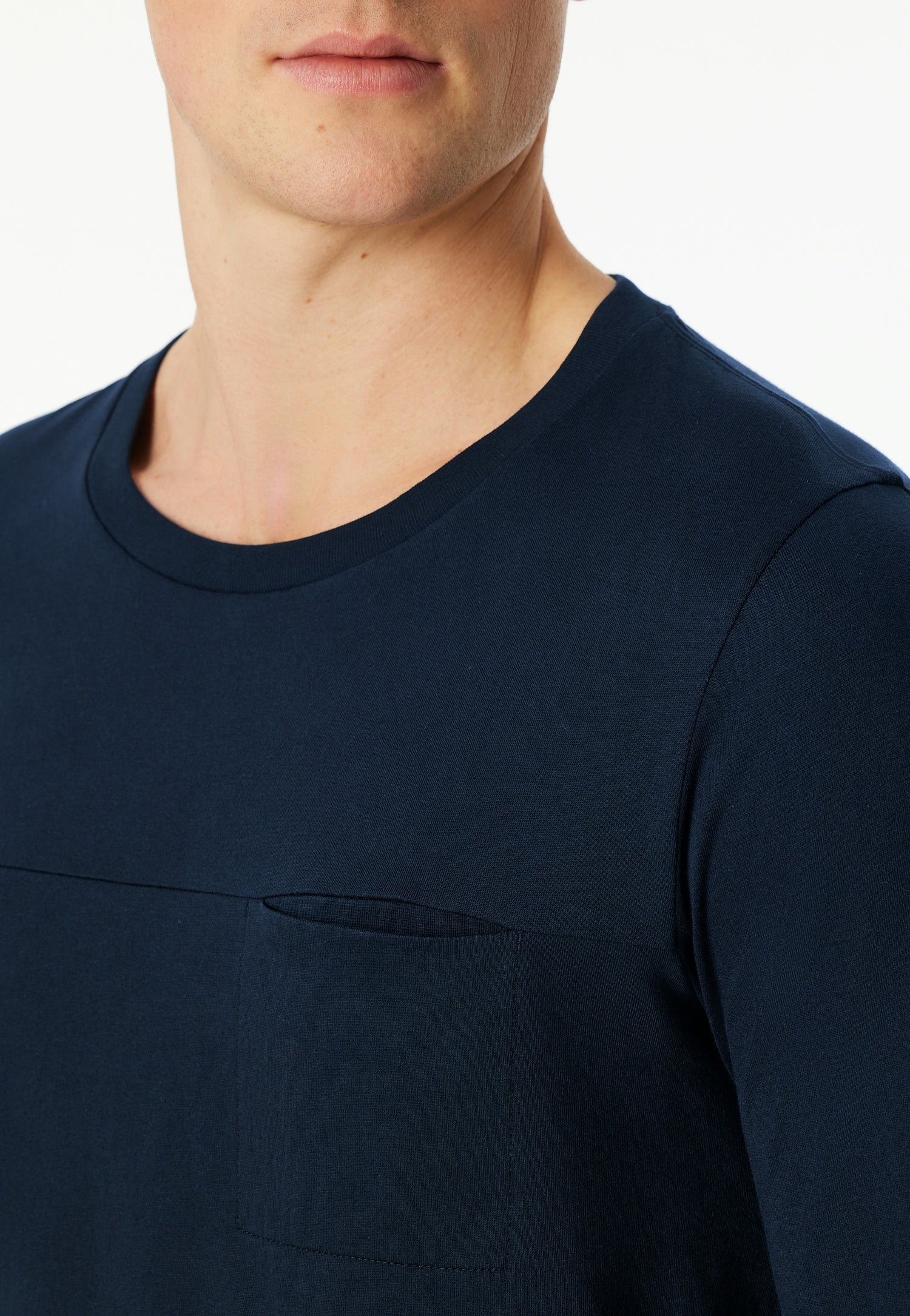 Langarmshirt aus Baumwolle - 803-dunkelblau - Blau