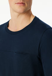Langarmshirt aus Baumwolle - 803-dunkelblau - Blau
