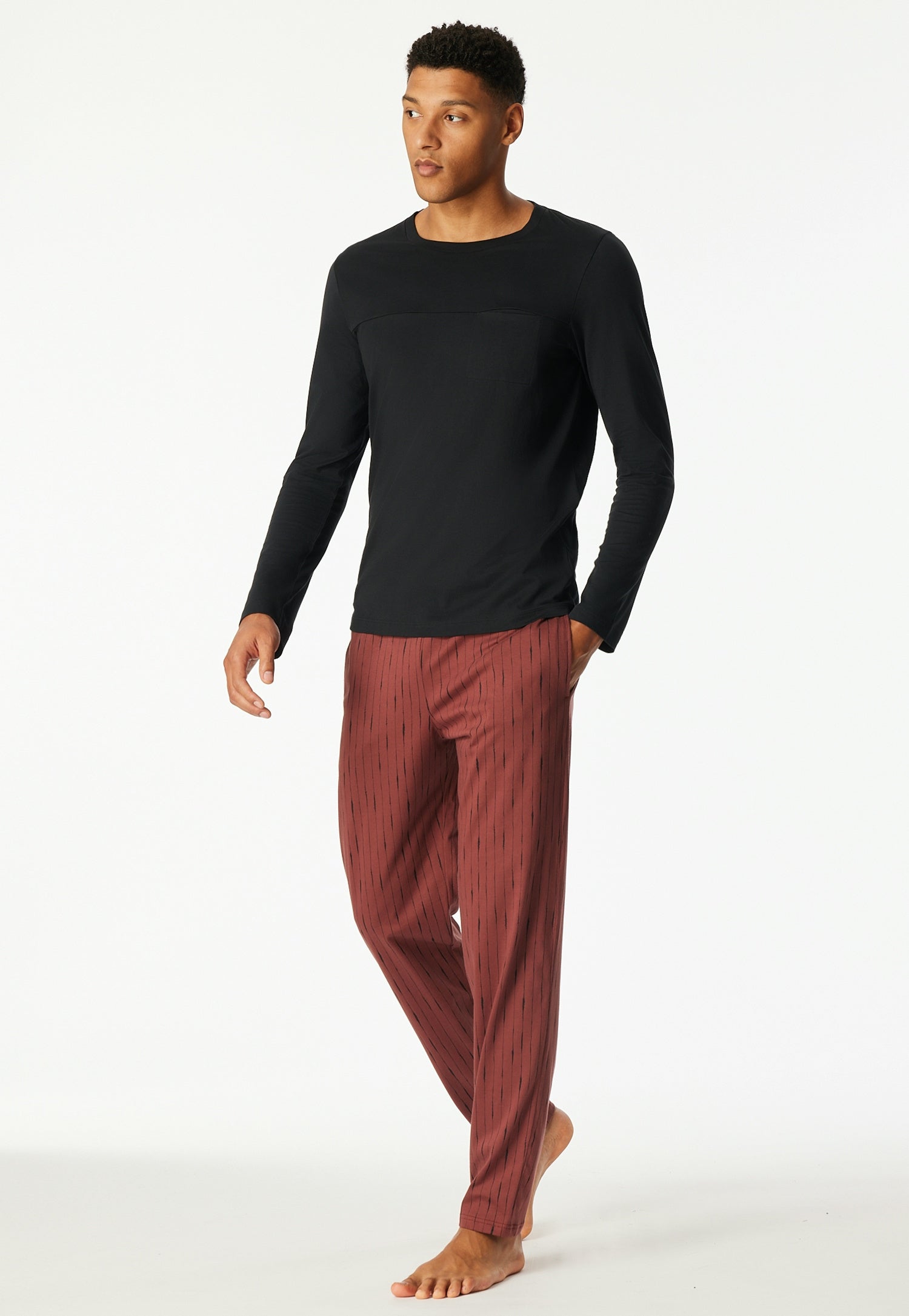 Langarmshirt aus Baumwolle - 000-schwarz - Schwarz