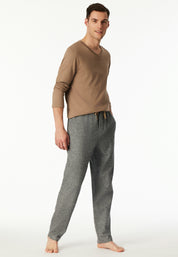 Pyjamahose aus Baumwolle - 213-dunkelgrau-mel. - Grau