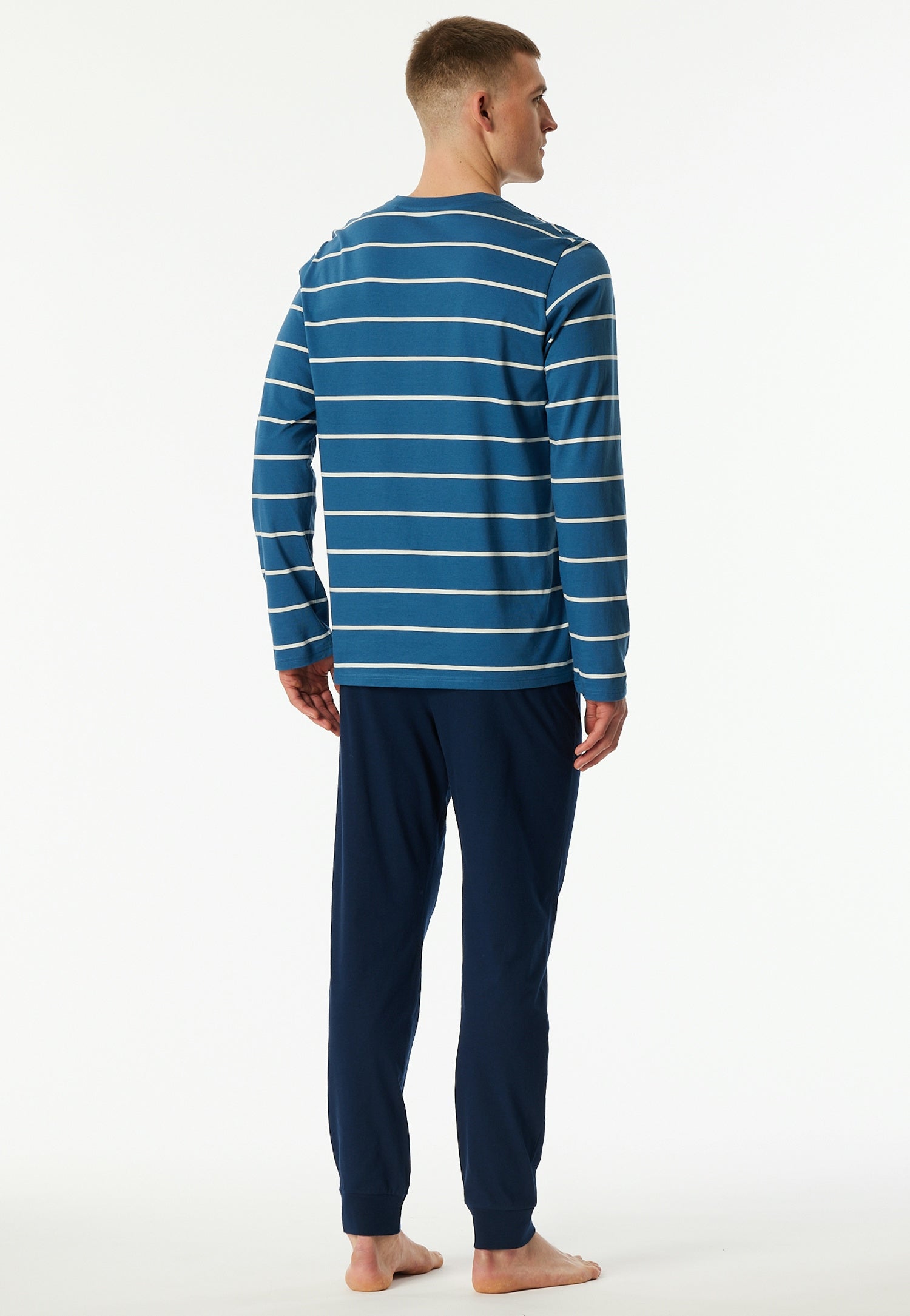 Schlafanzug lang - 803-dunkelblau - Blau