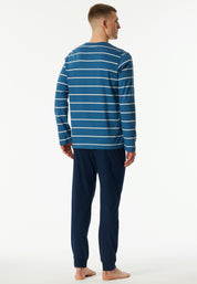 Schlafanzug lang - 803-dunkelblau - Blau