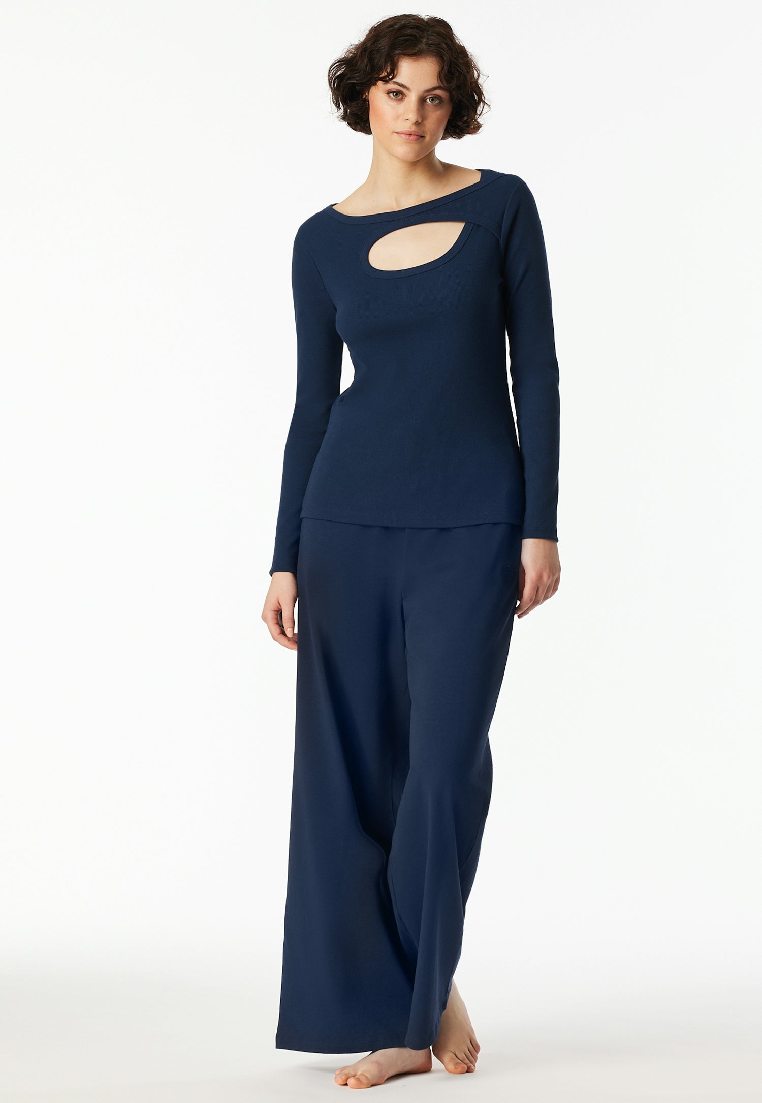 Langarmshirt mit Cut-Out - 801-admiral - Blau
