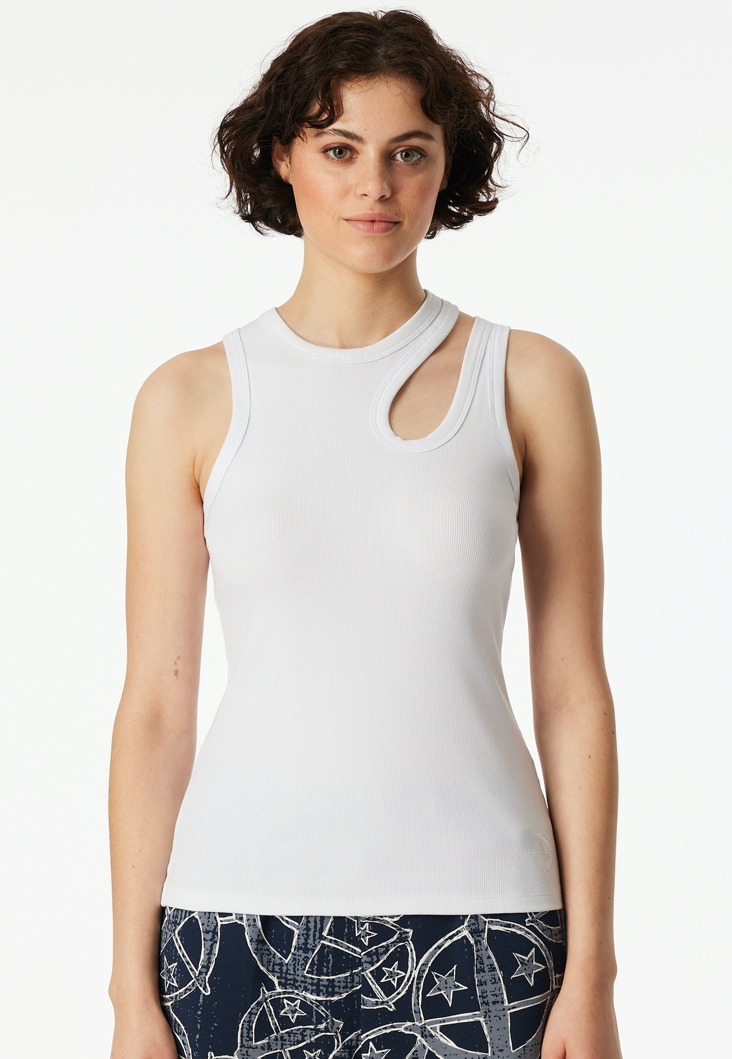 Trägertop mit Cut-Out - 100-weiss - Weiß
