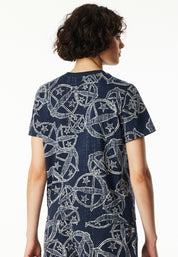 Schlafshirt aus Baumwolle - 913-multicolor 2 - Blau