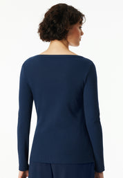Langarmshirt mit Cut-Out - 801-admiral - Blau