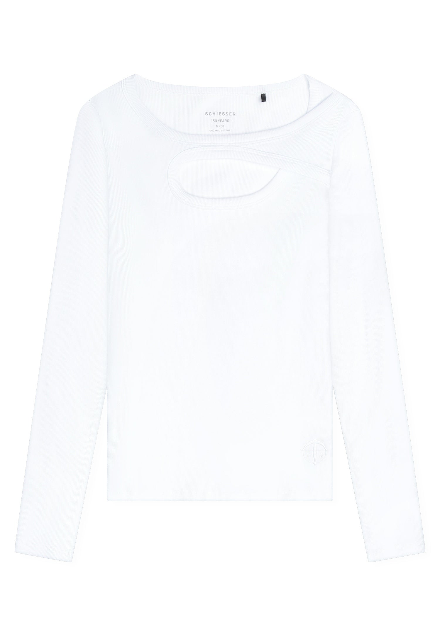 Langarmshirt mit Cut-Out - 100-weiss - Weiß