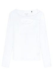 Langarmshirt mit Cut-Out - 100-weiss - Weiß