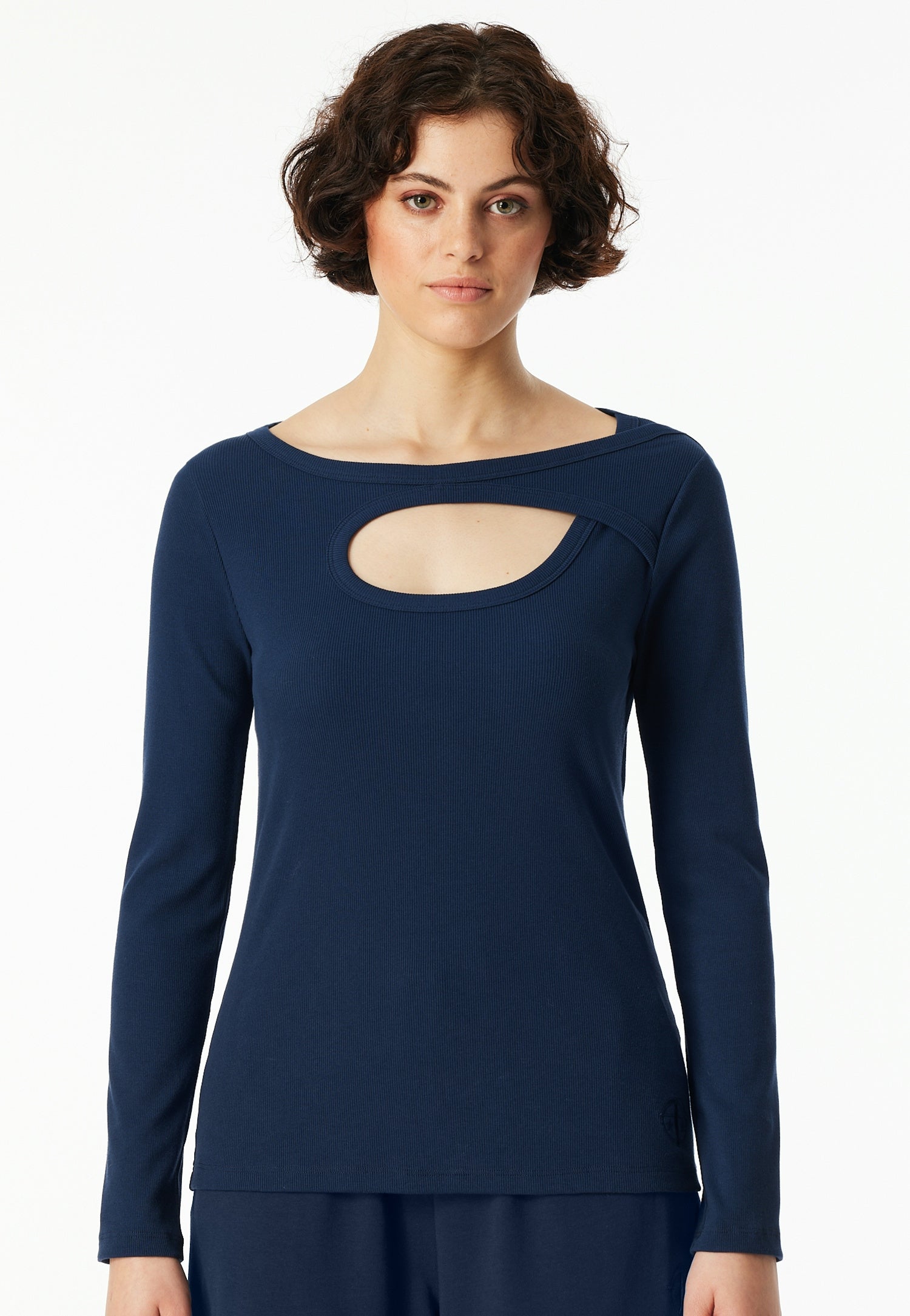 Langarmshirt mit Cut-Out - 801-admiral - Blau