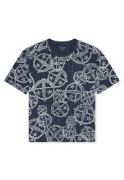 Schlafshirt aus Baumwolle - 913-multicolor 2 - Blau