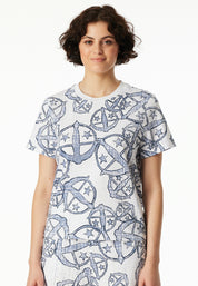 Schlafshirt aus Baumwolle - 904-multicolor 1 - Weiß