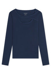 Langarmshirt mit Cut-Out - 801-admiral - Blau
