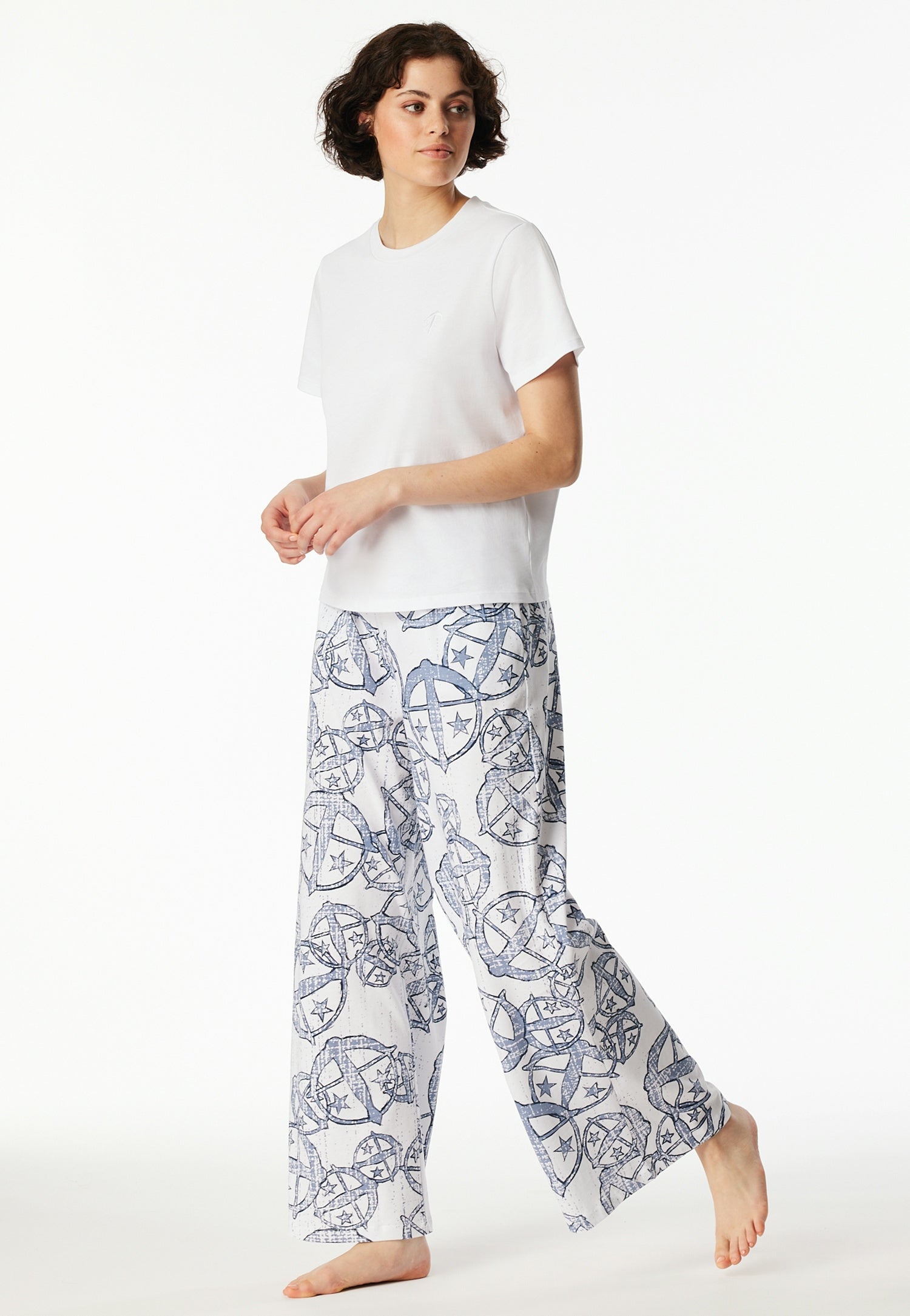 Schlupfhose aus Baumwolle - 904-multicolor 1 - Weiß