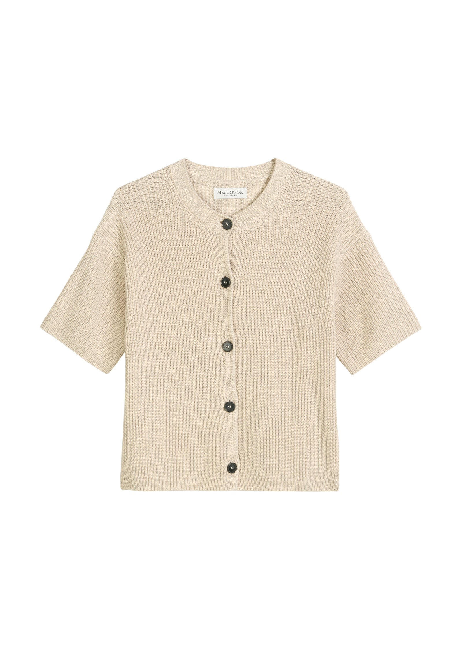 Kurzarm-Cardigan Loose Fit - 145-sandy melange - Beige