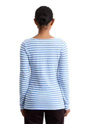 Langarmshirt gestreift aus Baumwolle - K65-multi/ cloudless blue - Blau