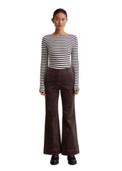 Langarmshirt gestreift aus Baumwolle - K21-multi/ dark coffee - Braun