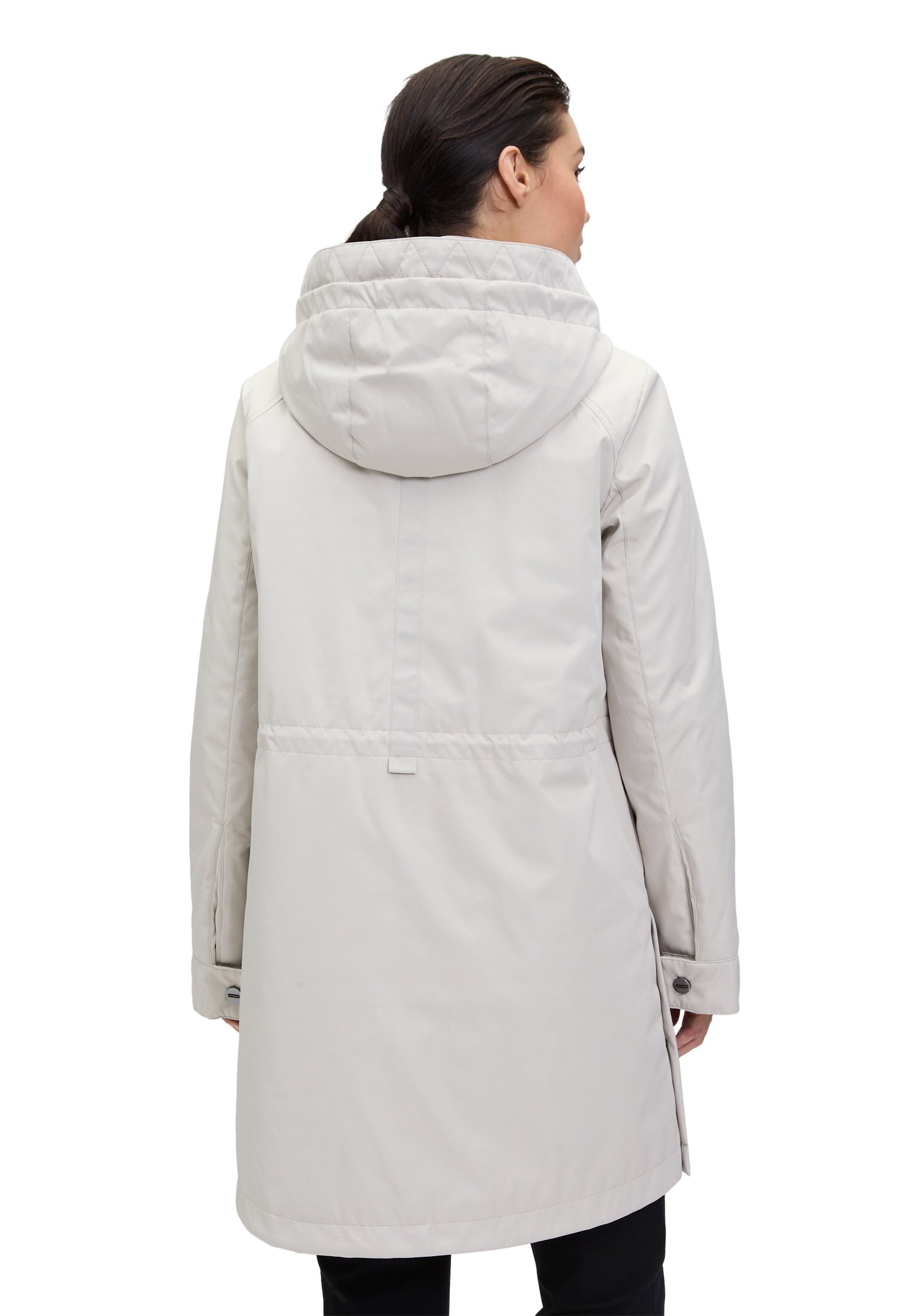 Parka mit Stehkragen - 9104-Pastel Sand - Weiß