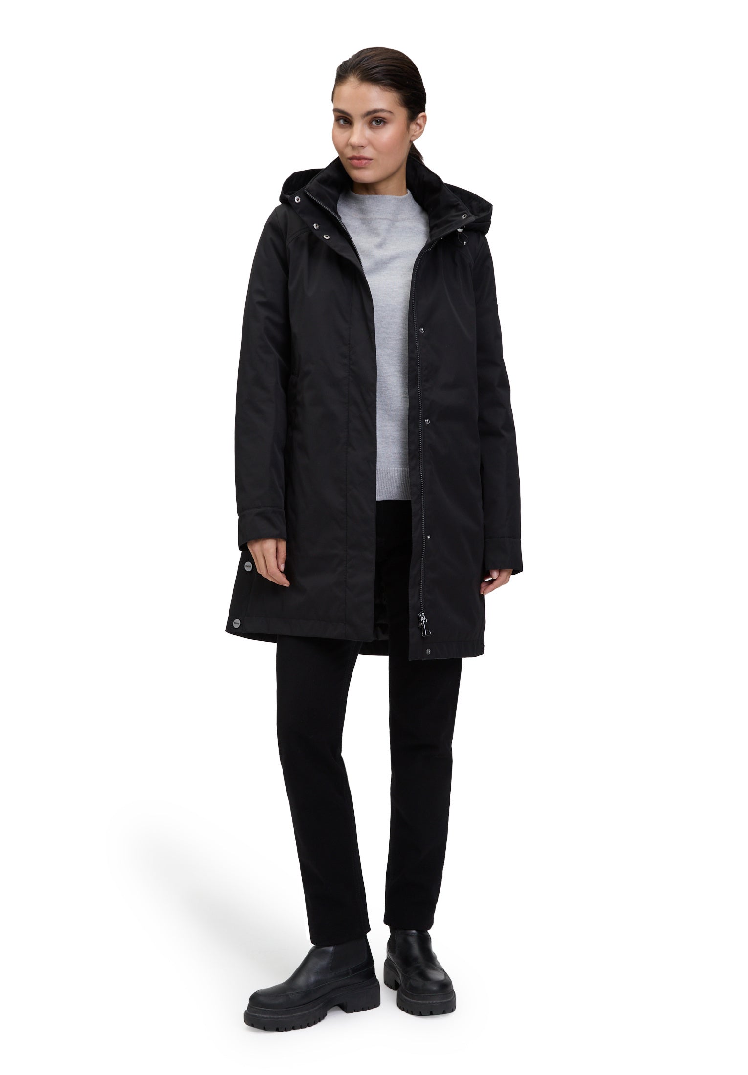 Parka mit Stehkragen - 9045-Black - Schwarz