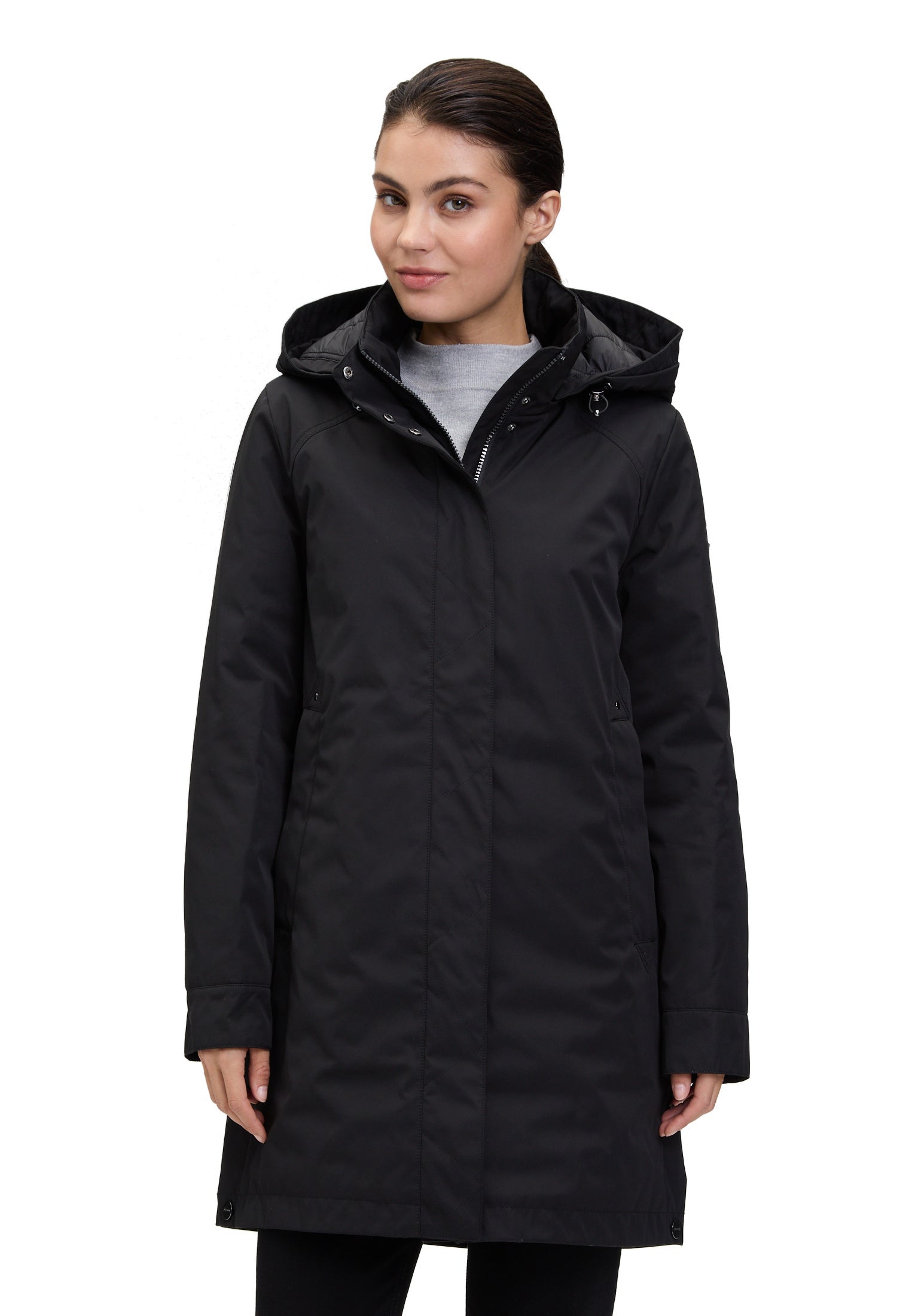 Parka mit Stehkragen - 9045-Black - Schwarz
