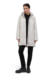 Parka mit Stehkragen - 9104-Pastel Sand - Weiß