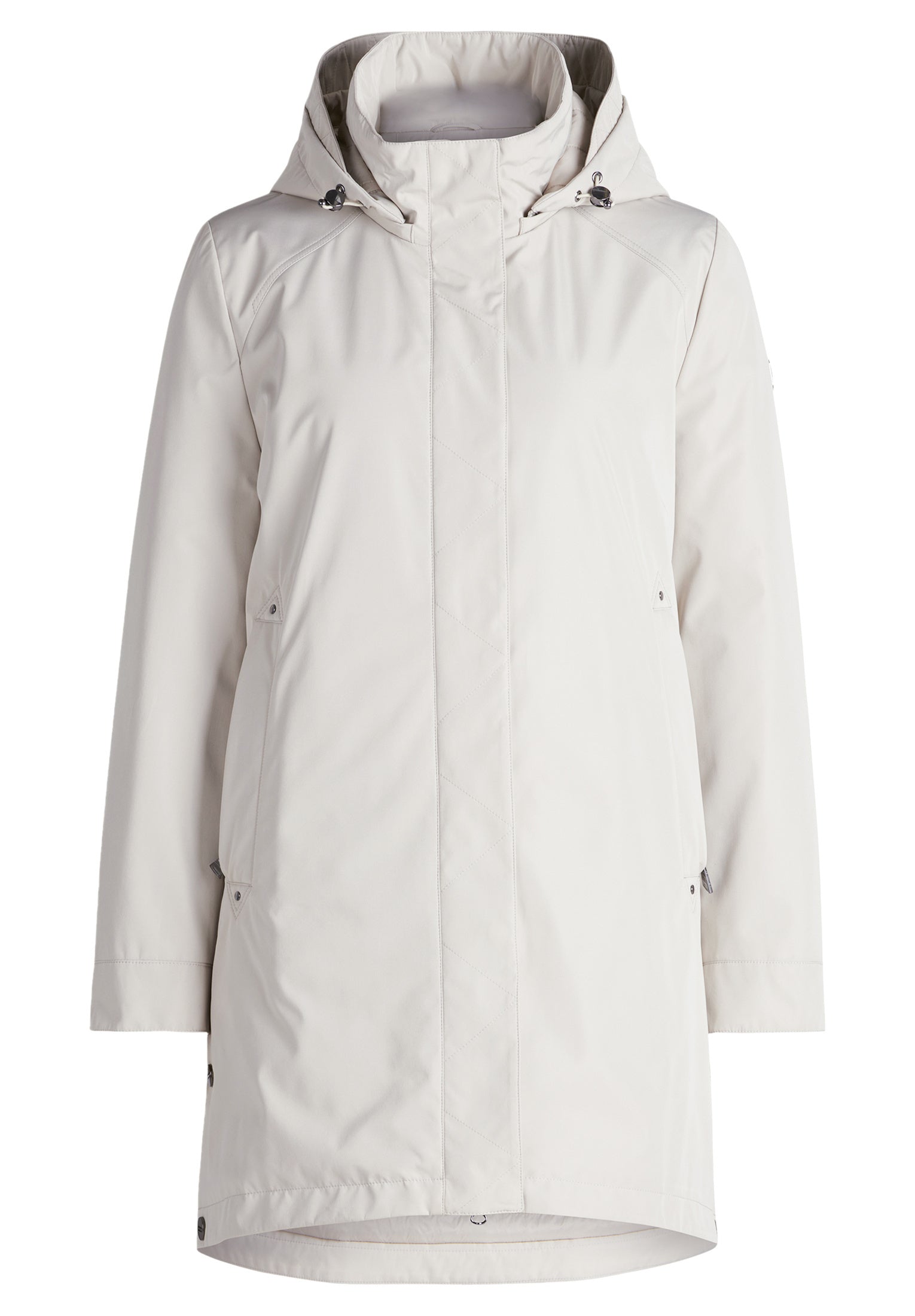 Parka mit Stehkragen - 9104-Pastel Sand - Weiß