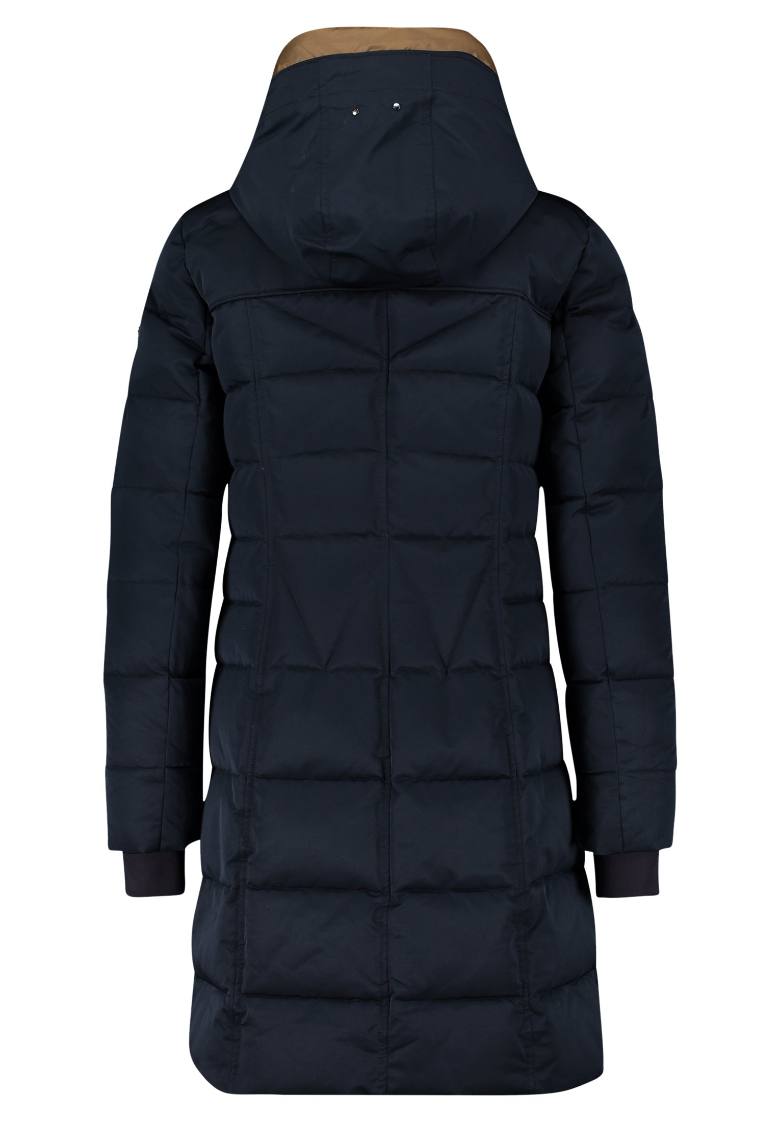 Steppmantel mit Kapuze - 9132-Black Navy - Blau