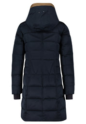 Steppmantel mit Kapuze - 9132-Black Navy - Blau