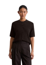 Kurzarm-Cardigan Loose Fit - 796-dark coffee - Braun