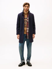 Wollmantel mit Stehkragen - DW5-BLUE - Blau