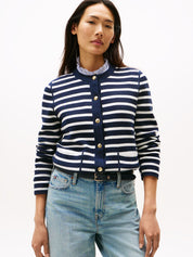 Wendestrickjacke aus Bio-Baumwolle - 0X4-BLUE - Blau