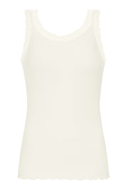 Top mit Spitzen-Details - 1204-oatmilk - Creme