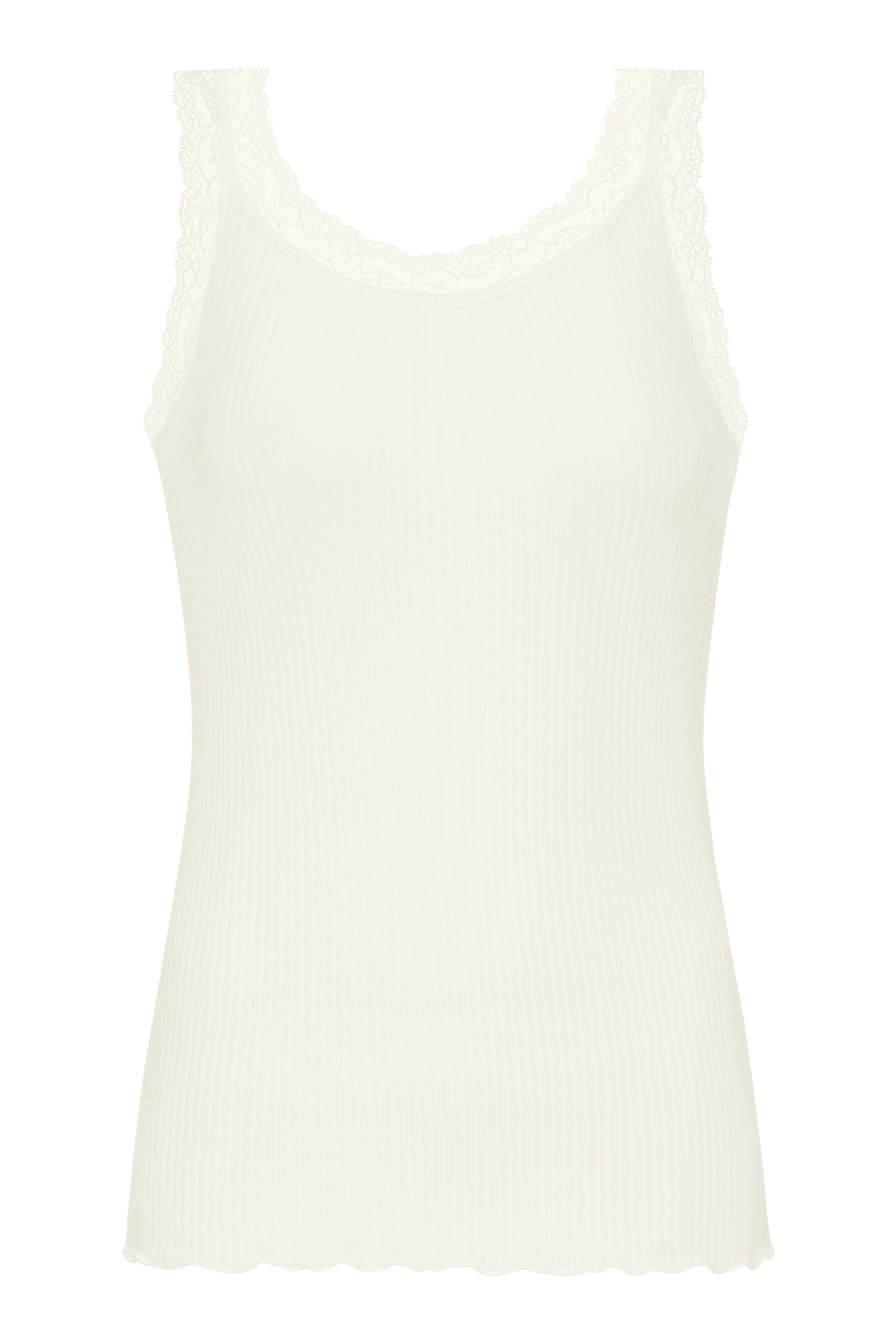 Top mit Spitzen-Details - 1204-oatmilk - Creme