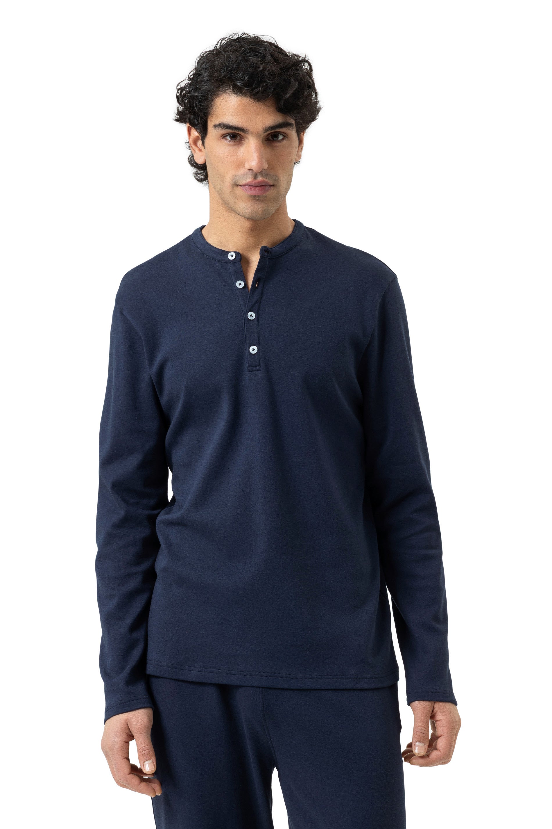 Langarmshirt aus Baumwolle - 668-yacht blue - Blau