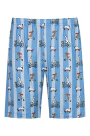 Schlafshorts aus Baumwolle - 600-baltic ocean - Blau