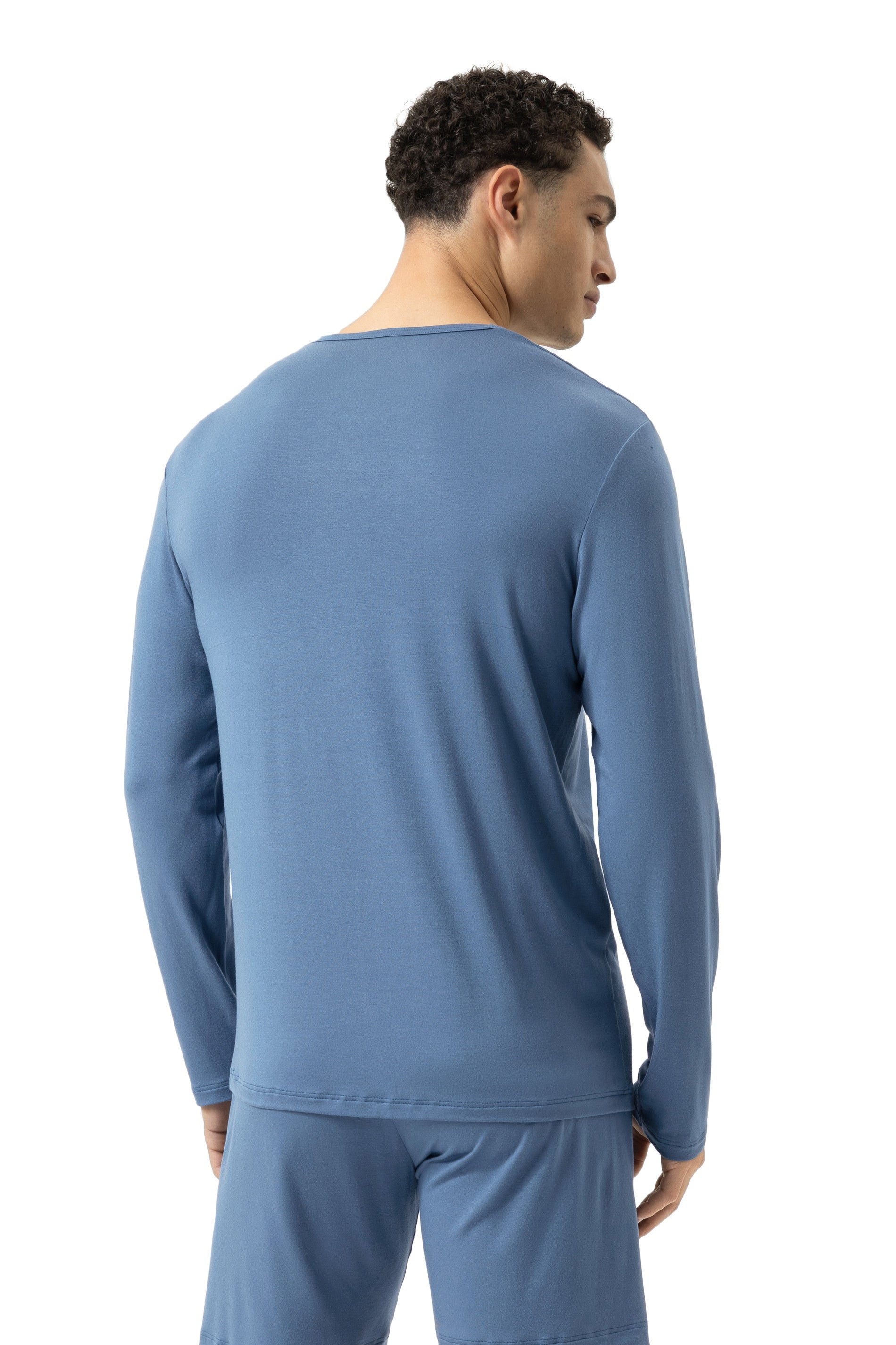 Langarmshirt aus Modal - 28-galactic blue - Blau
