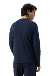 Langarmshirt aus Baumwolle - 668-yacht blue - Blau