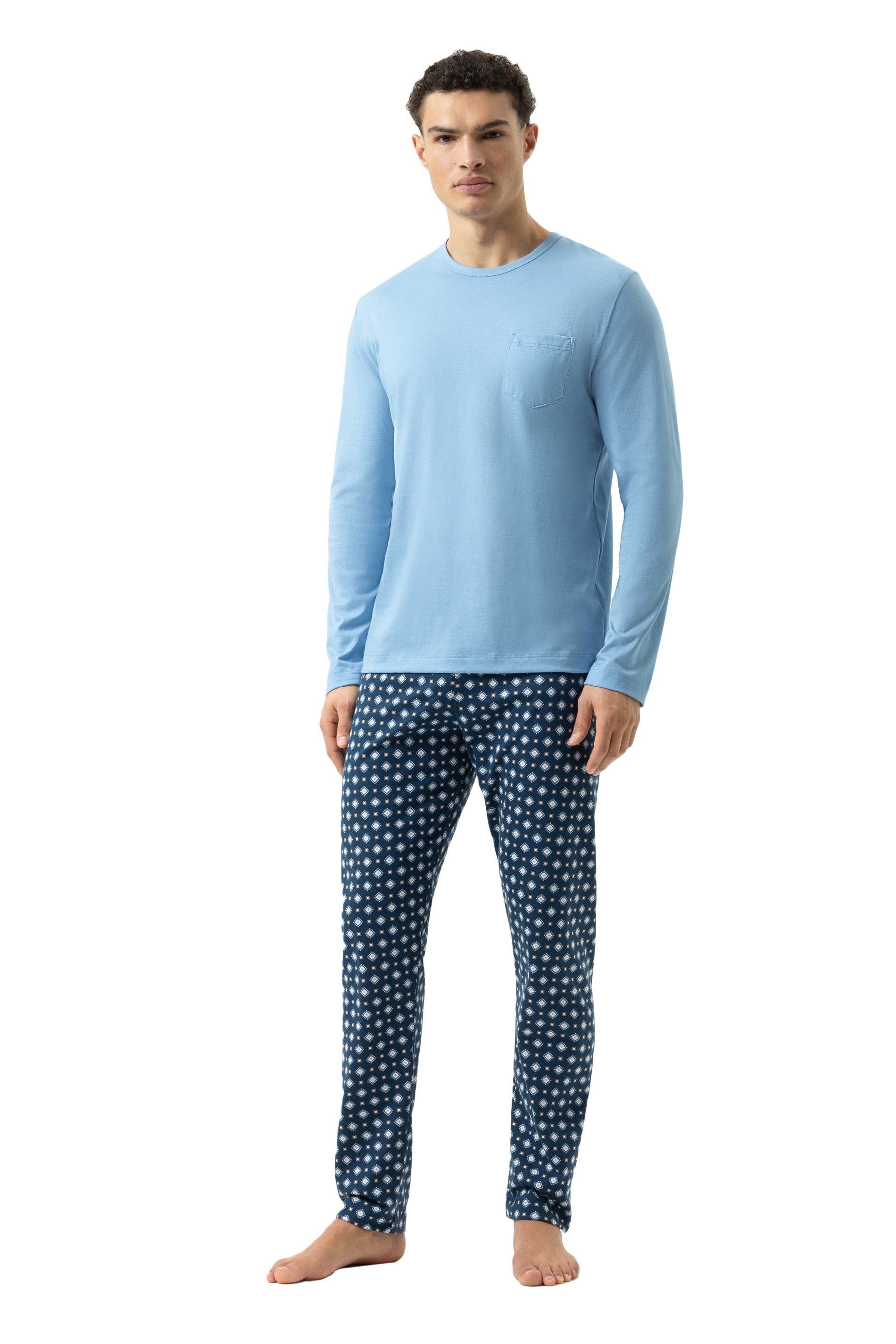 Schlafanzug aus Baumwolle - 588-heavenly blue - Blau