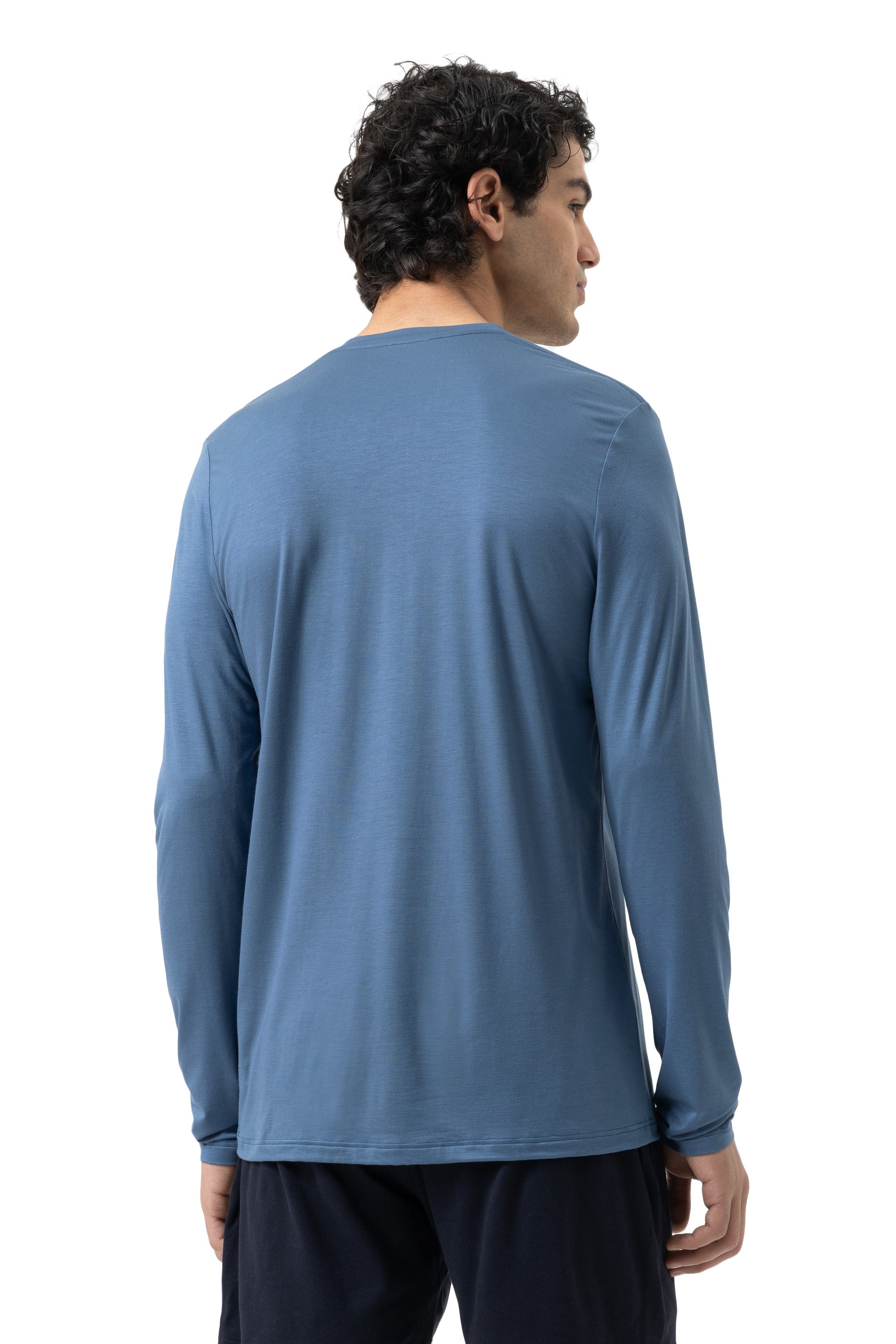 Langarmshirt aus Modal - 28-galactic blue - Blau