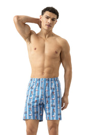 Schlafshorts aus Baumwolle - 600-baltic ocean - Blau
