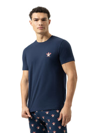 Schlaf-T-Shirt aus Baumwolle - 668-yacht blue - Blau
